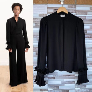 CO Japanese fabric pleated sleeve blouse size small